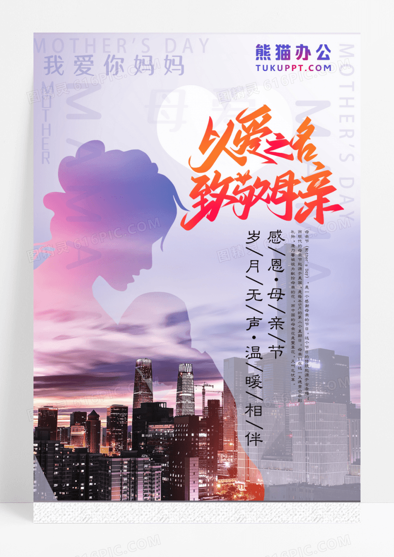 以爱之名致敬母亲母亲节简洁海报