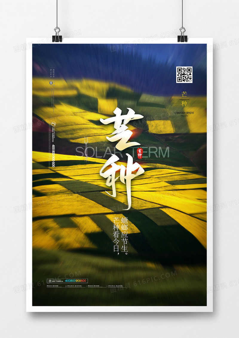 创意摄影合成二十四节气芒种海报设计