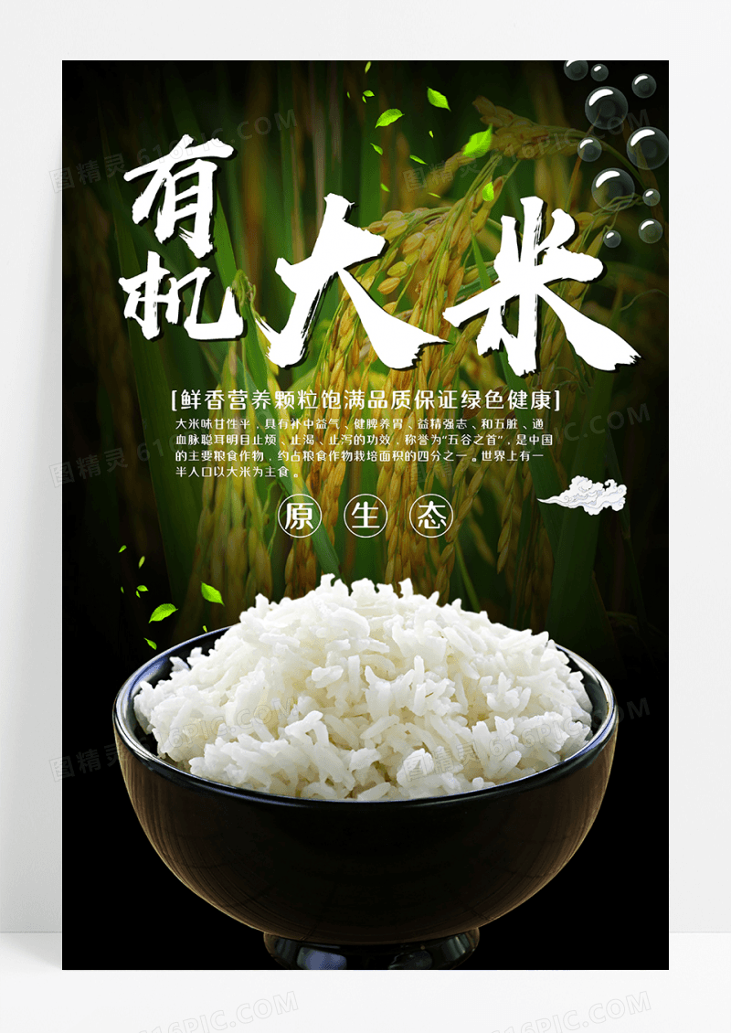 创意有机大米海报