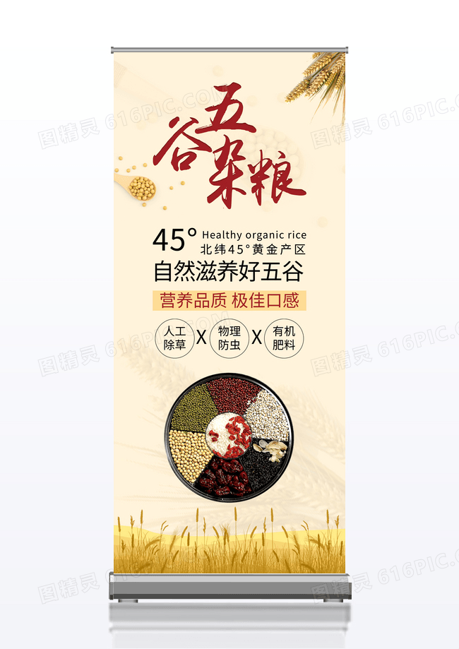 五谷杂粮粗粮豆类美食宣传X展架
