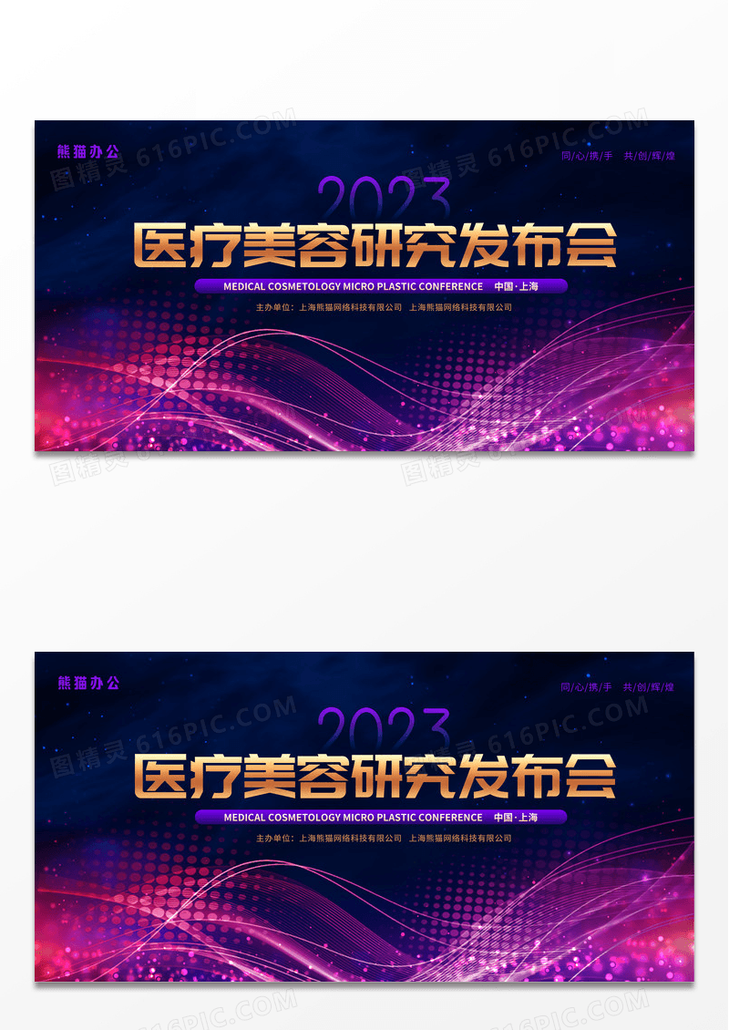 大气时尚炫彩医疗美容研究发布会宣传展板
