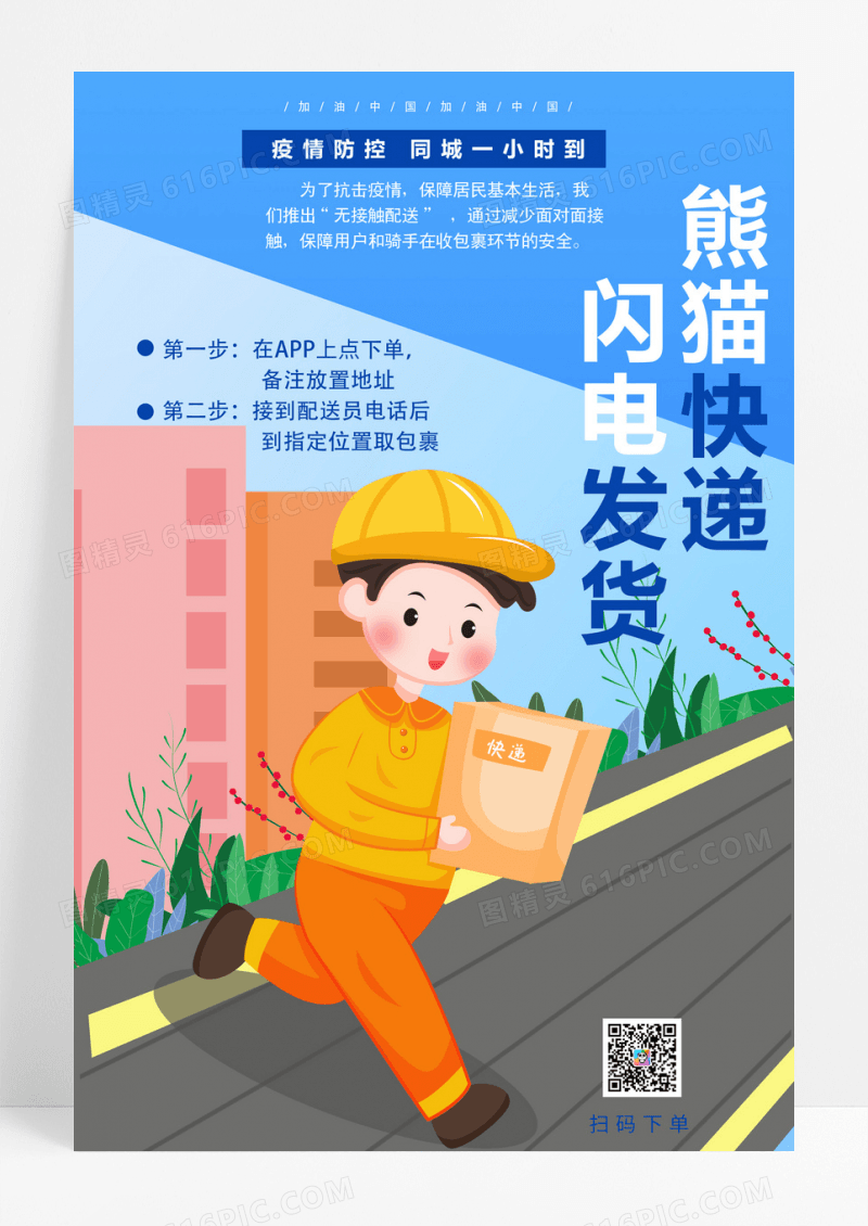 快递闪电发货海报