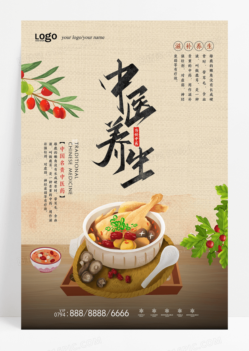 中国风中药养生海报