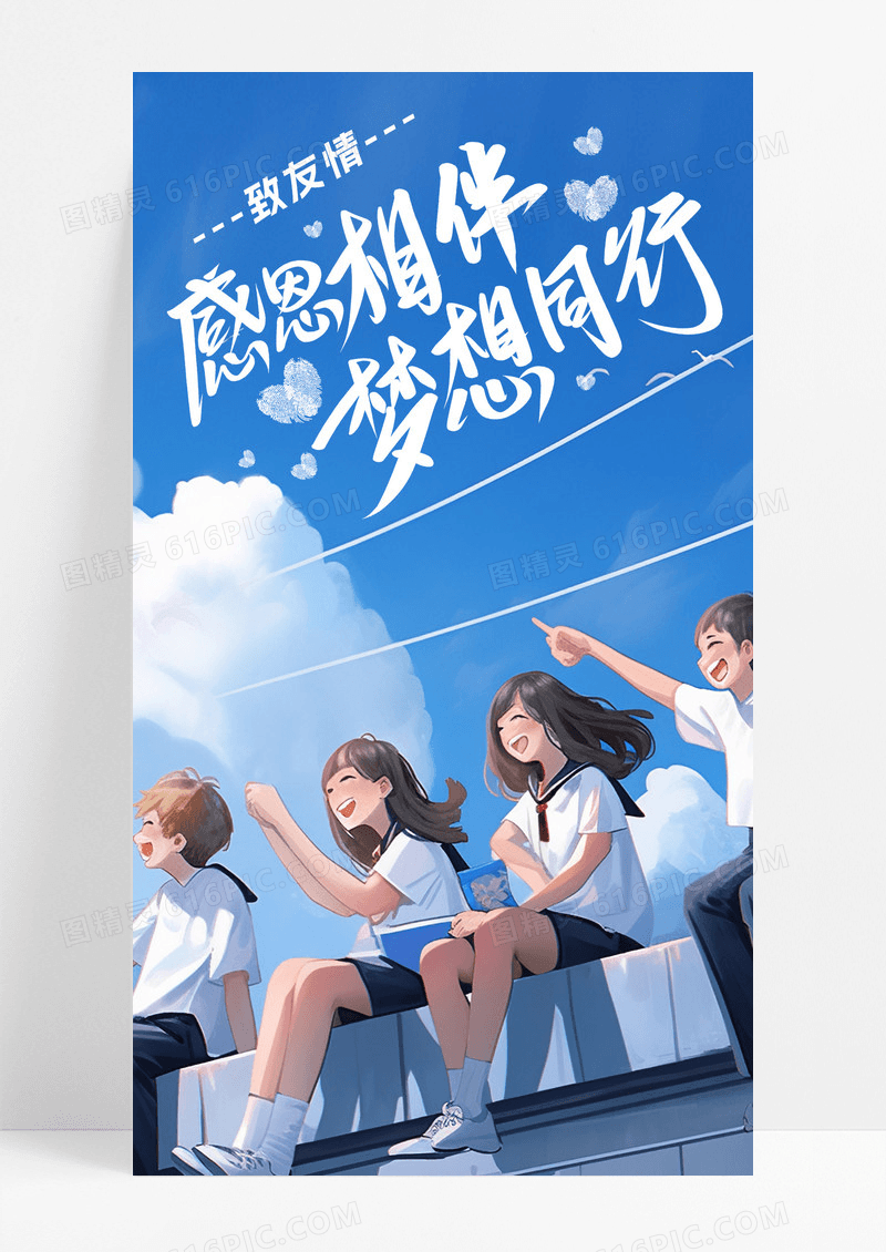 友情手机海报配日签图图片