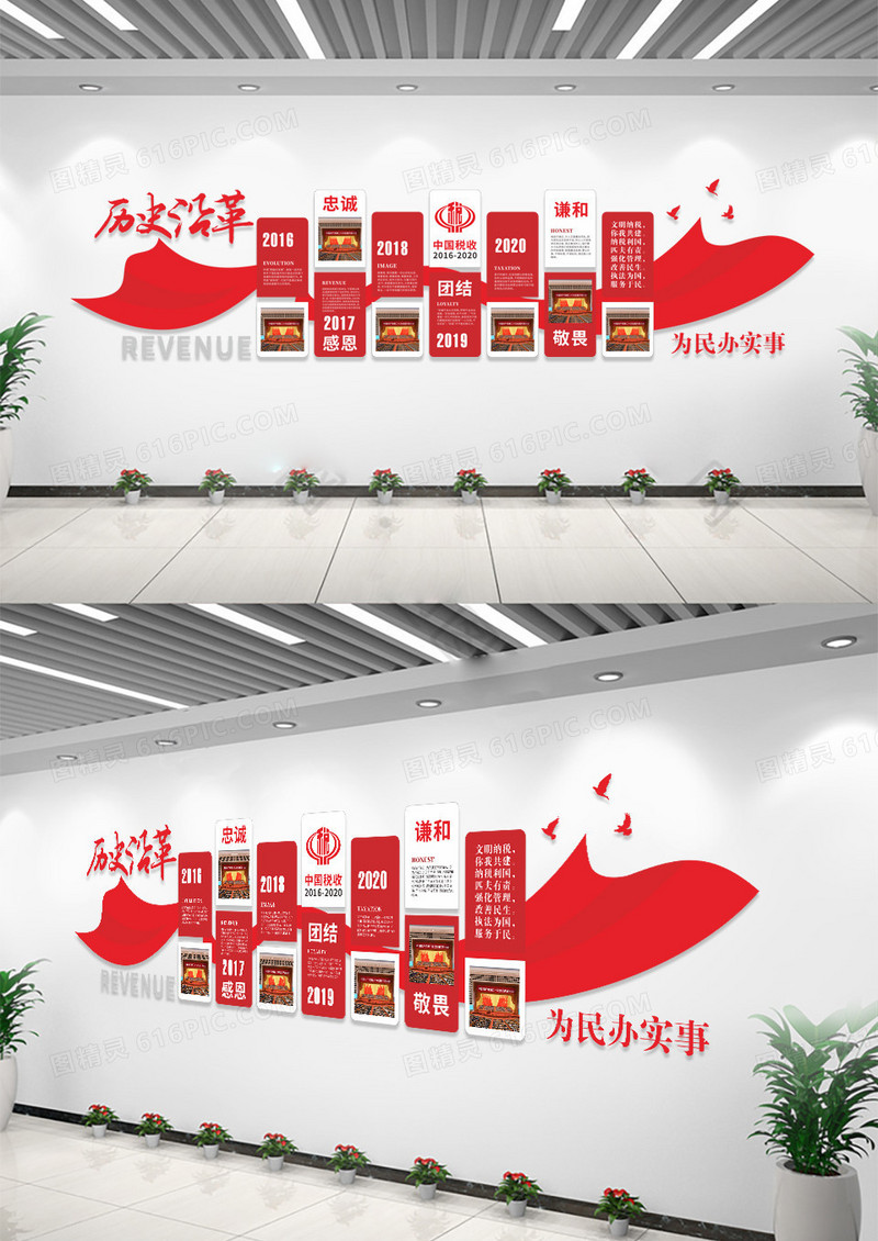 简约中国税收历史沿革文化墙