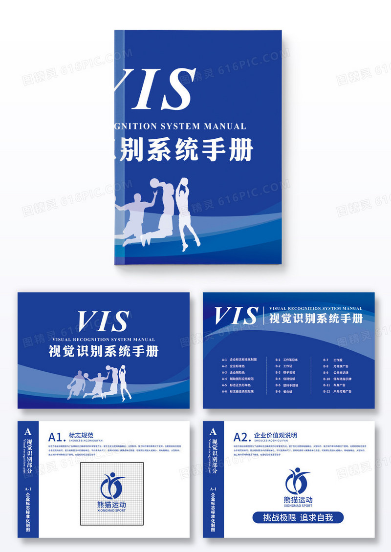蓝色简约体育运动企业VI识别系统手册