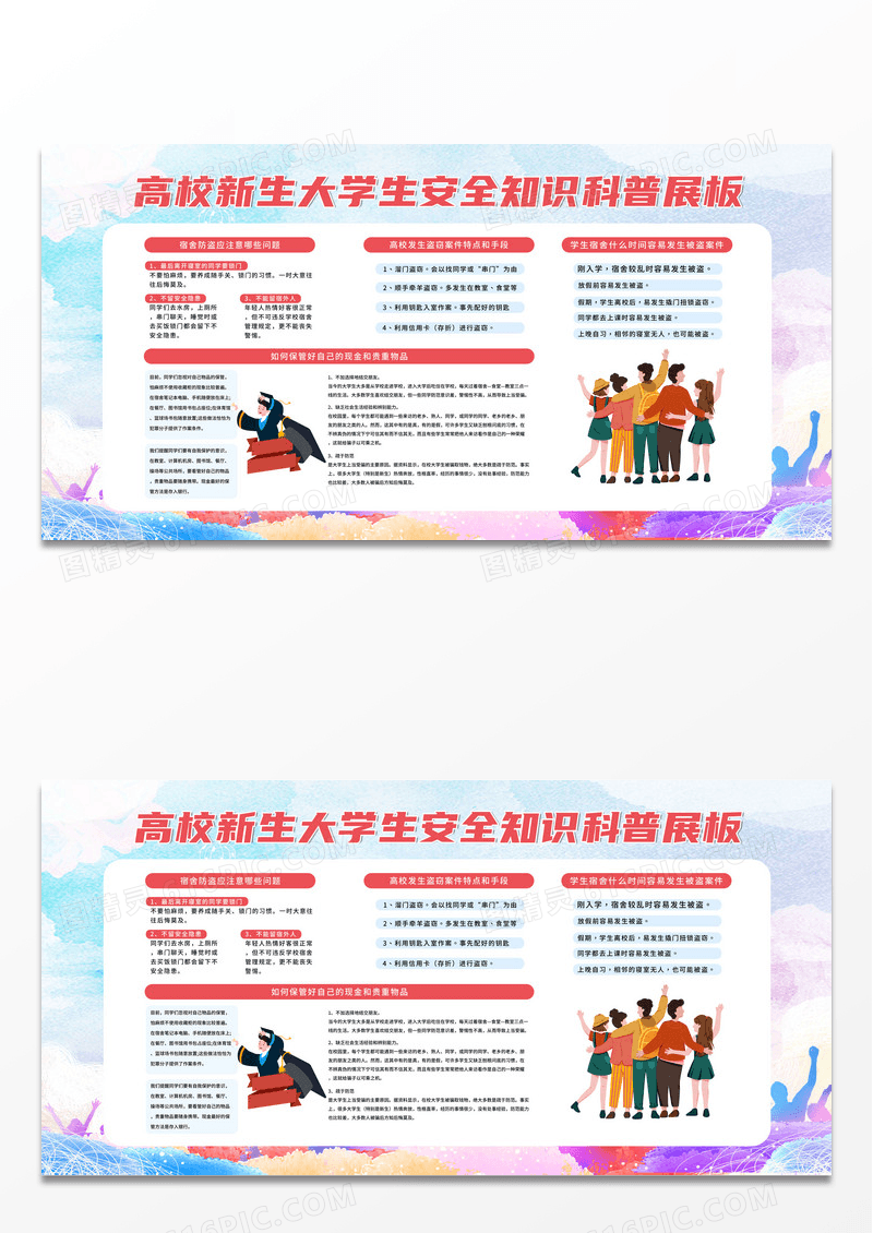 简约时尚大气校园大学生安全活动展板校园安全宣传栏