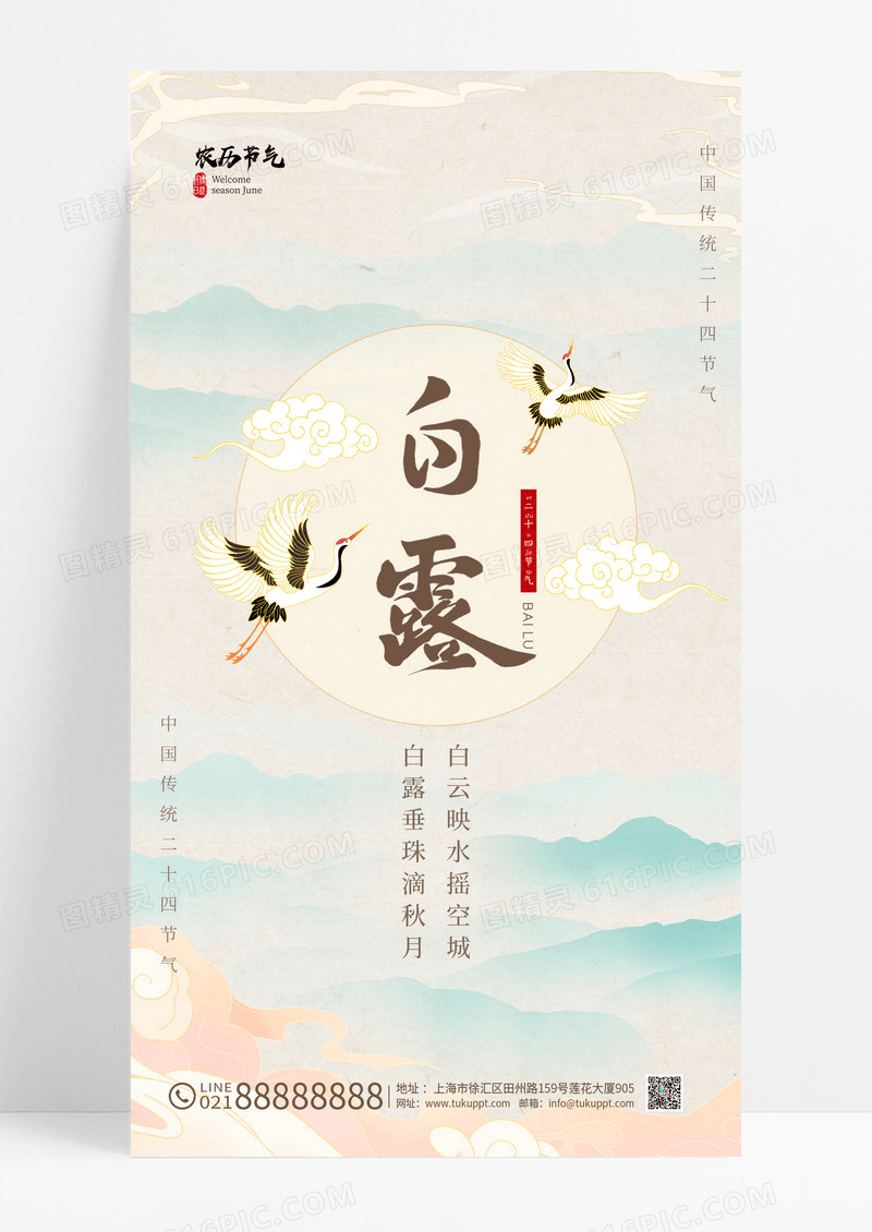 白露简约唯美海报