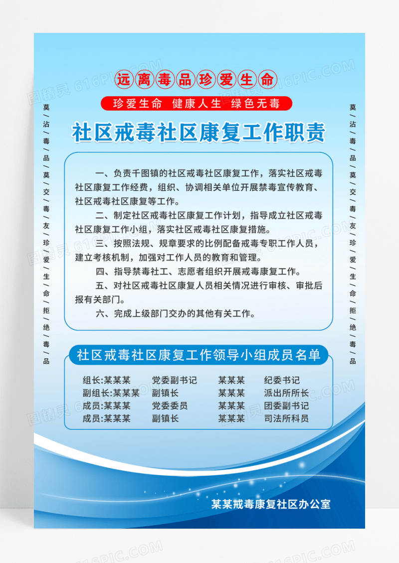 蓝色社区戒毒所戒毒工作制度牌