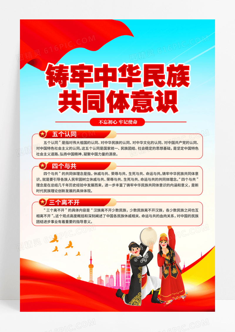铸牢中华民族共同体意识民族团结海报