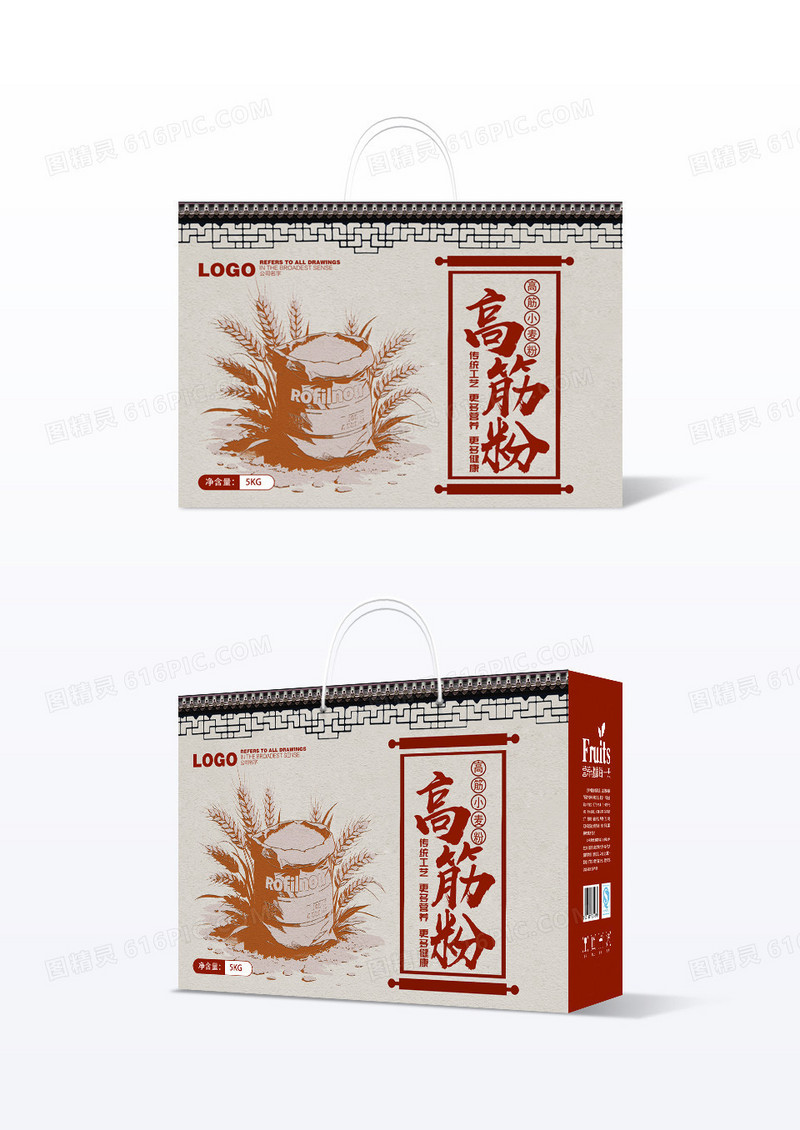 中国风面粉高筋粉包装
