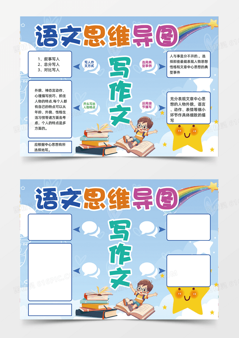 语文写作思维导图写作文手绘手抄报