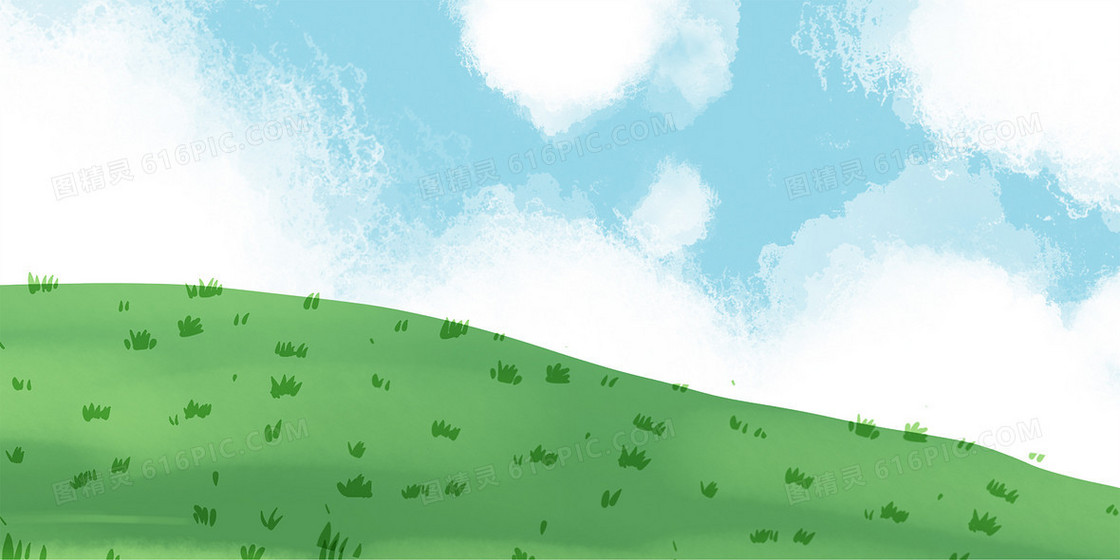 原创手绘大自然插画背景