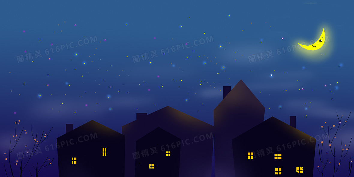 夜晚星空月亮背景图