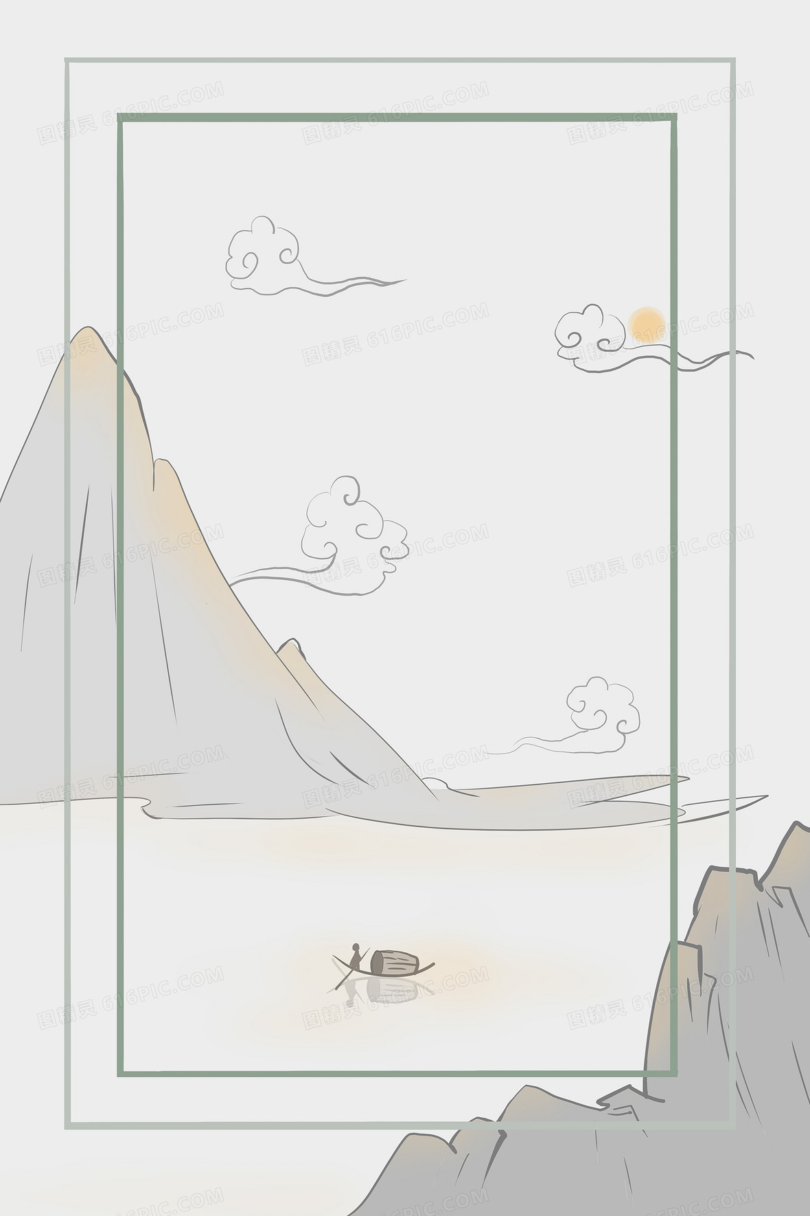 灰色岸边清新边框背景图背景图片下载_3543x5315像素JPG格式_编号1ygf3oyd1_图精灵