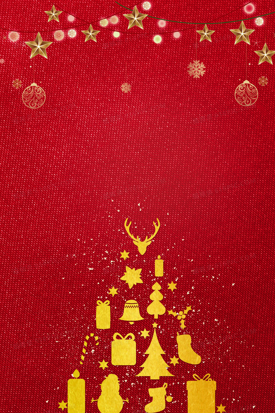 红色西方节日圣诞节背景