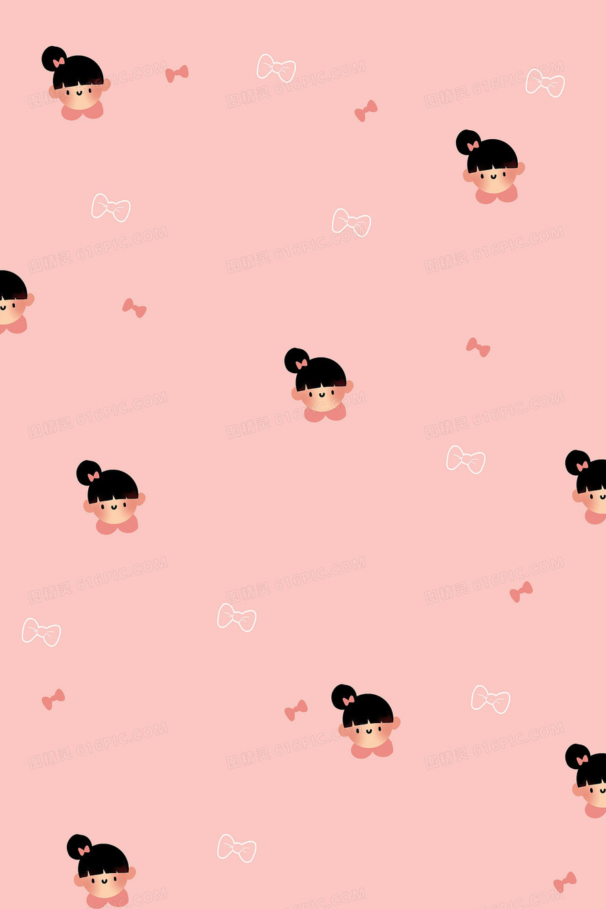 粉色可爱女孩子小清新平铺背景