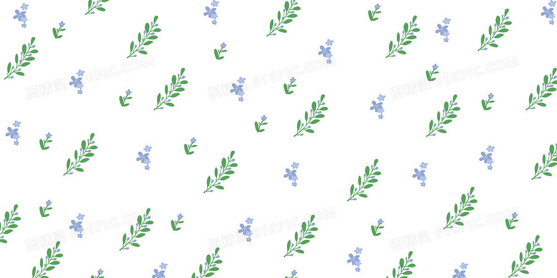 田园风格植物小碎花清新元素平铺背景