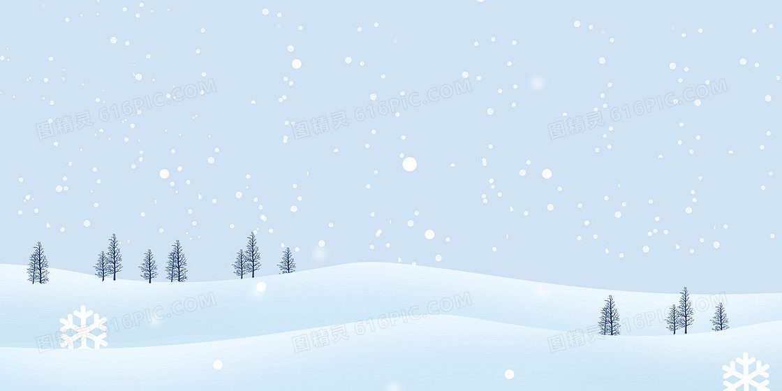 小寒雪花飘落海报背景图