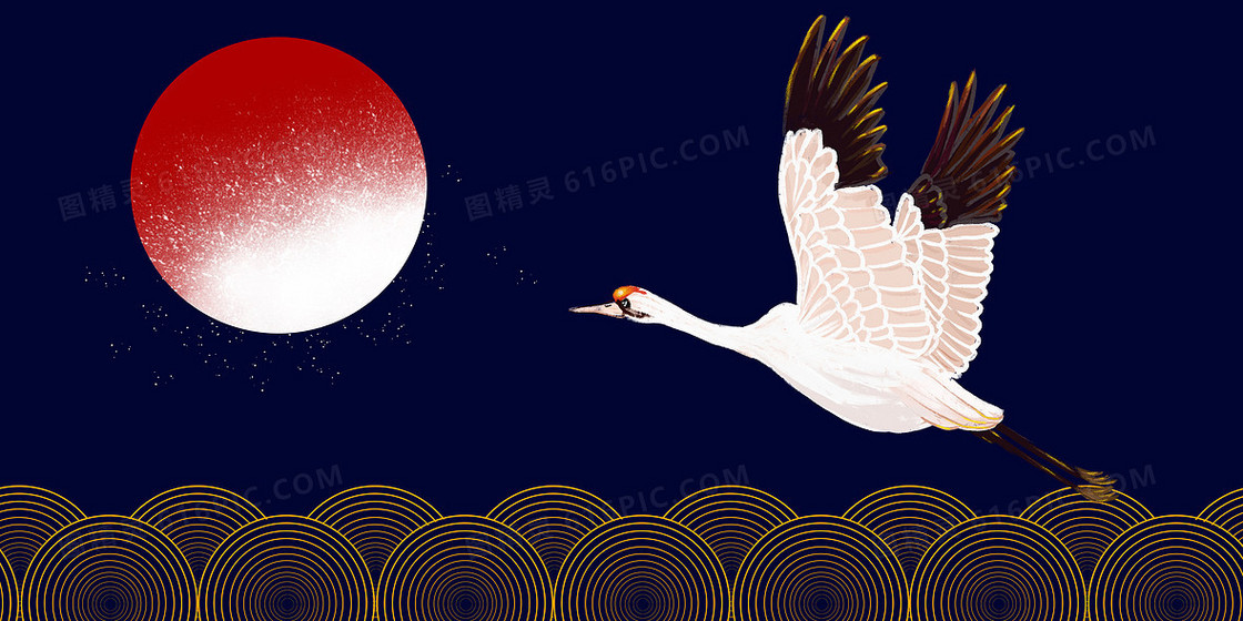 国潮风插画背景