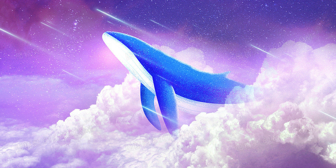 蓝色梦幻鲸鱼背景