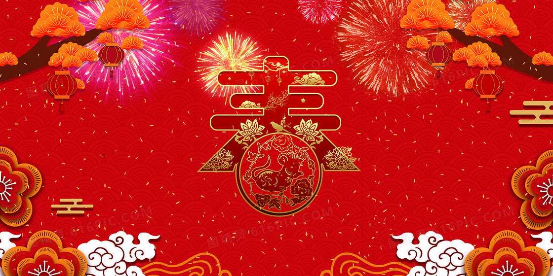 烟花喜庆新春背景