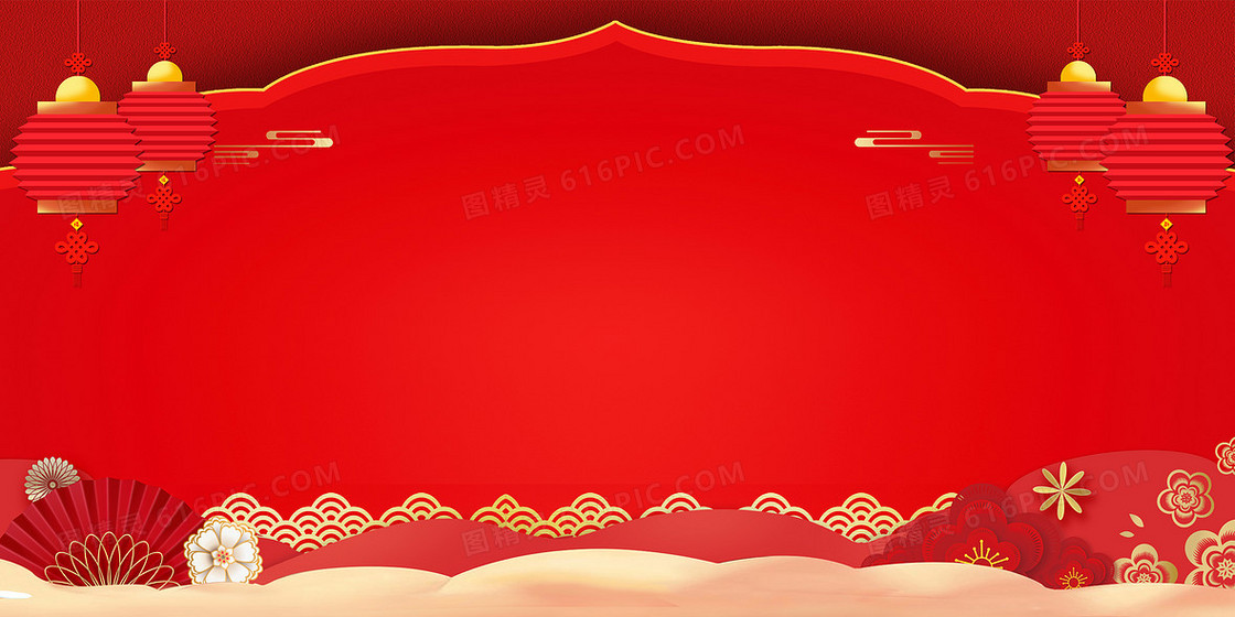 中国风红色喜庆新年背景