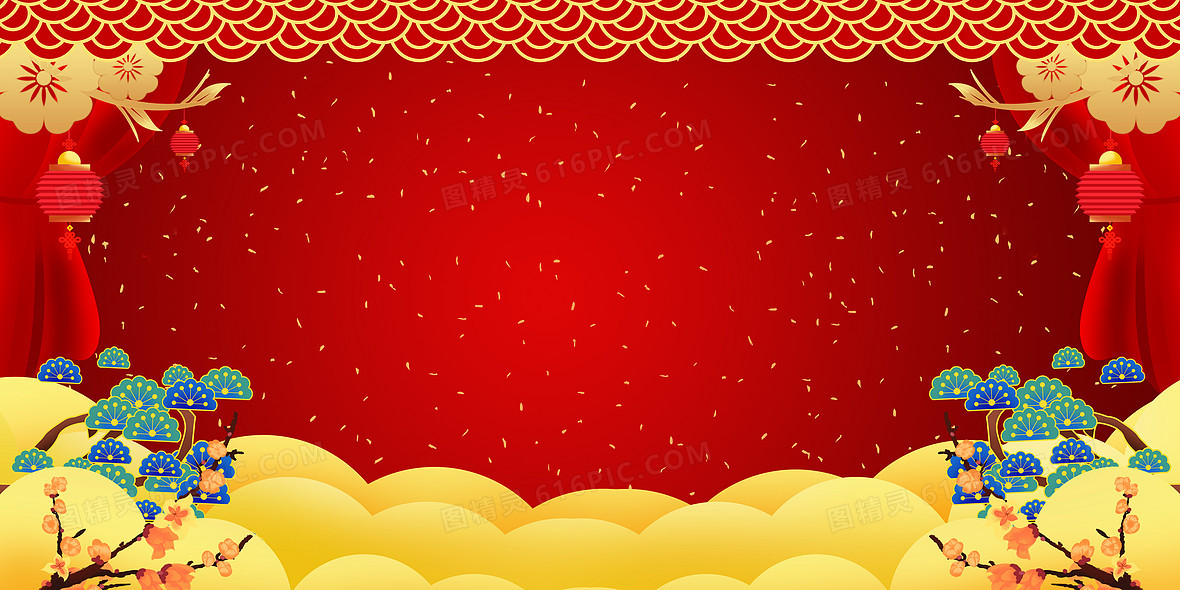 大气红色喜庆新年背景