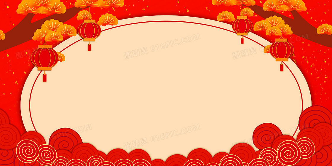 红色喜庆鼠年春节灯笼背景