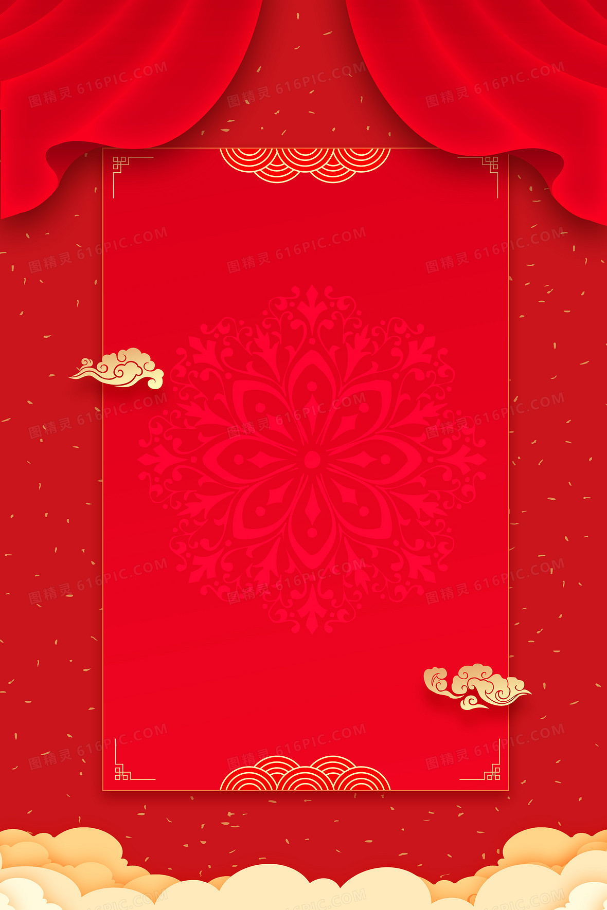 鼠年新年中国风红色喜庆背景