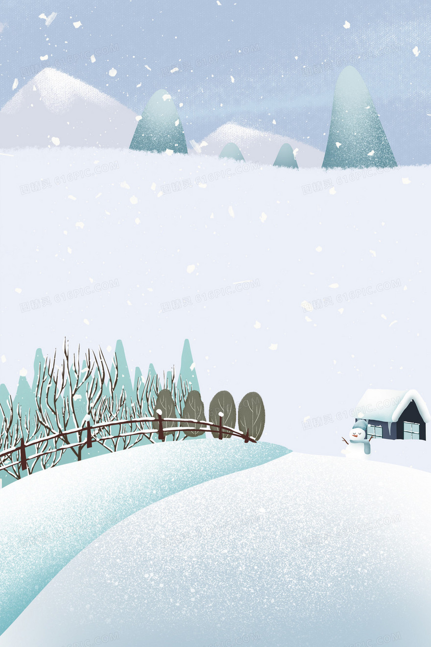 冬天下雪场景海报