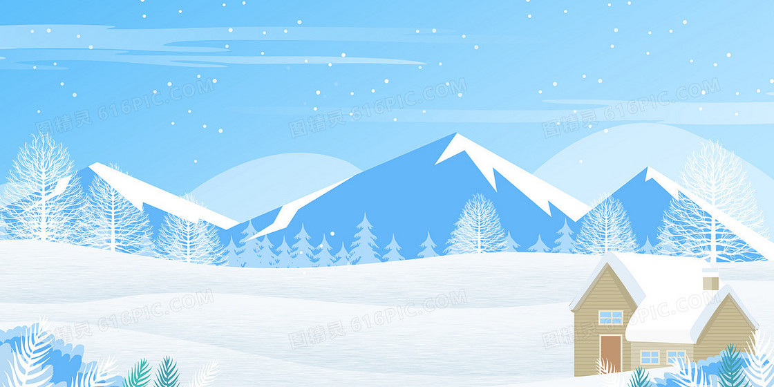 冬天雪屋冰雪冬季节气背景