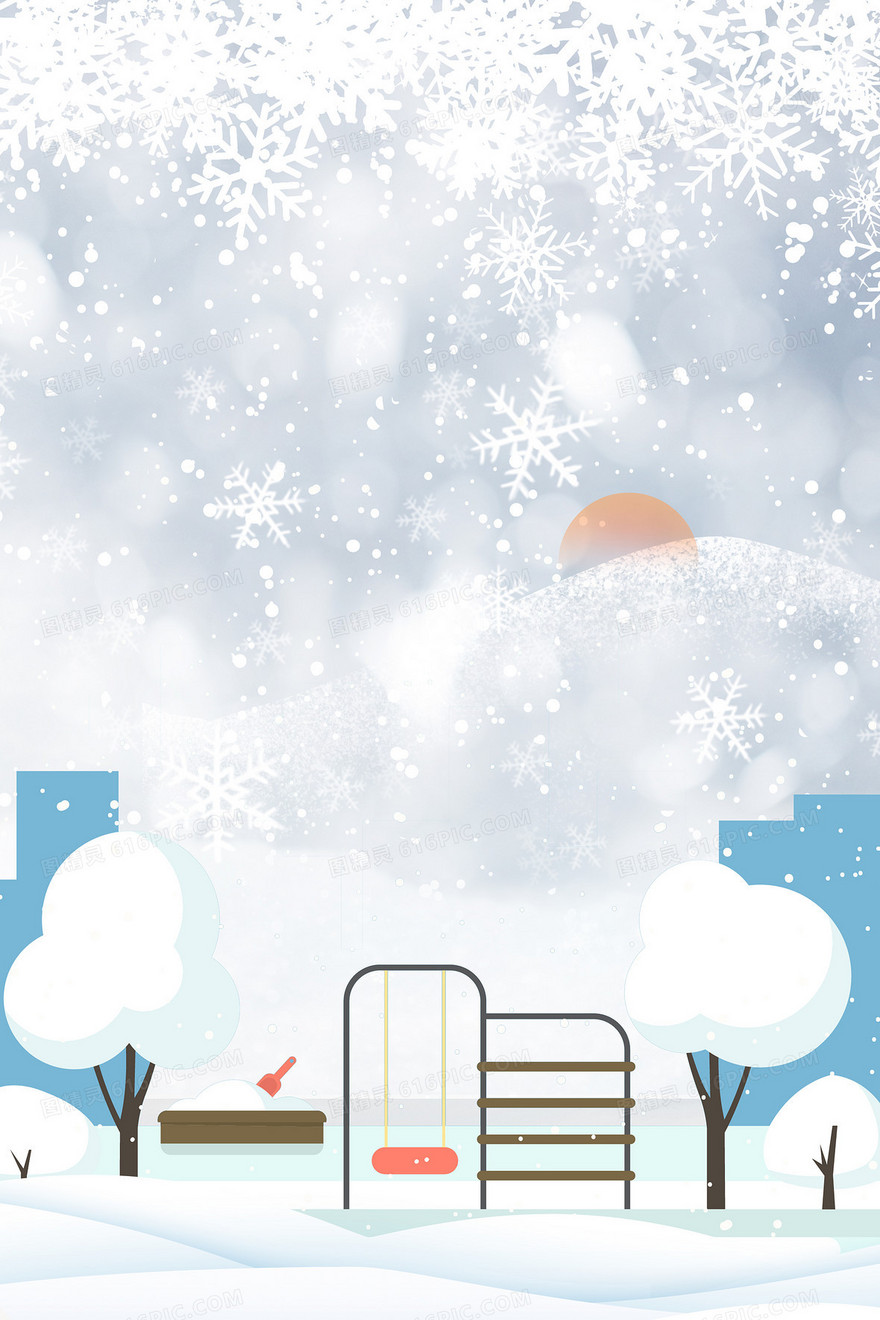 冬天小雪卡通背景
