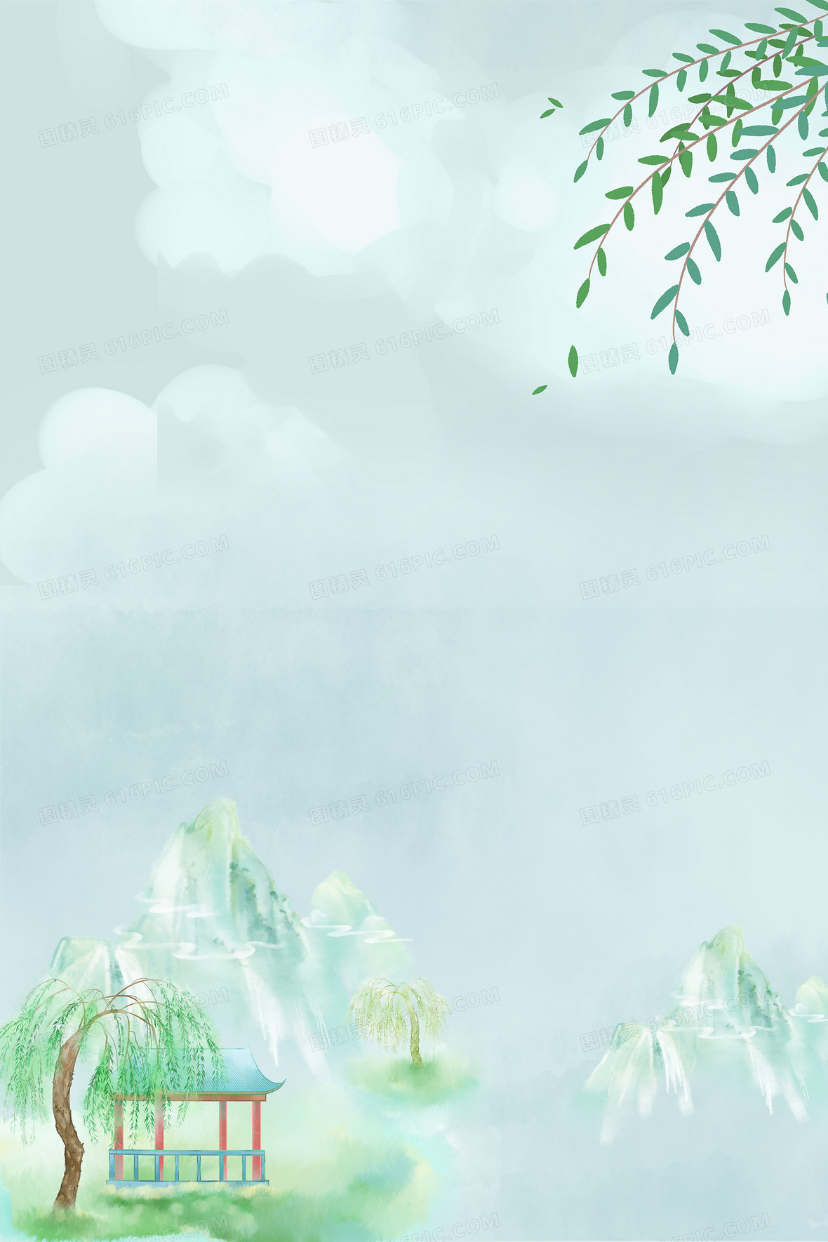 二十四传统节气春天立春背景