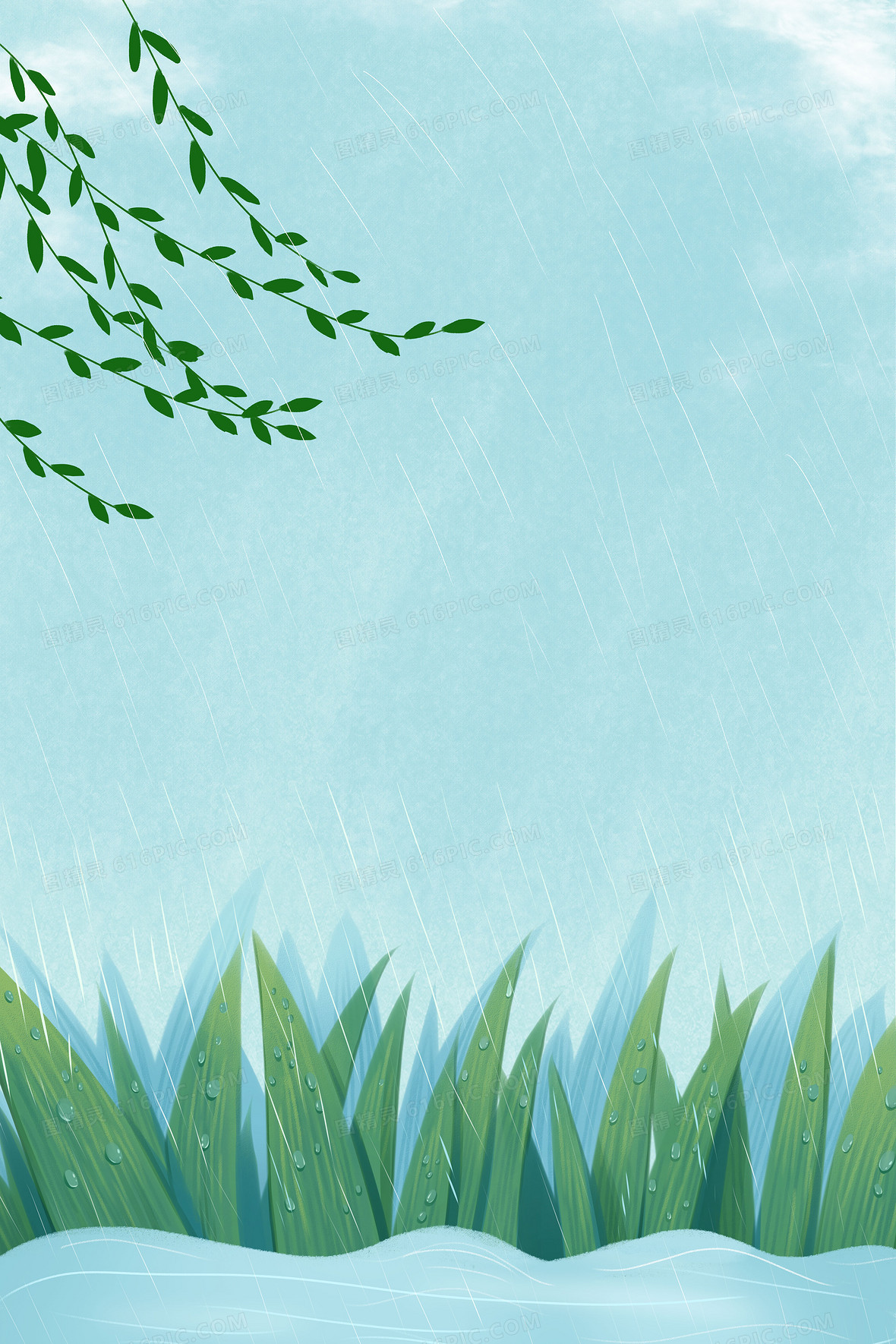春天春季春景立春节气插画背景图片下载_3543x5315jpg