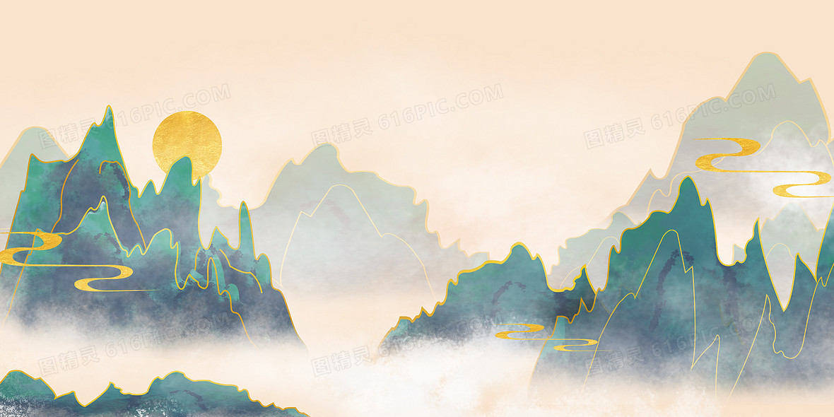 中国风中国风山水背景古典中国风古韵古风复古山水意境中国风