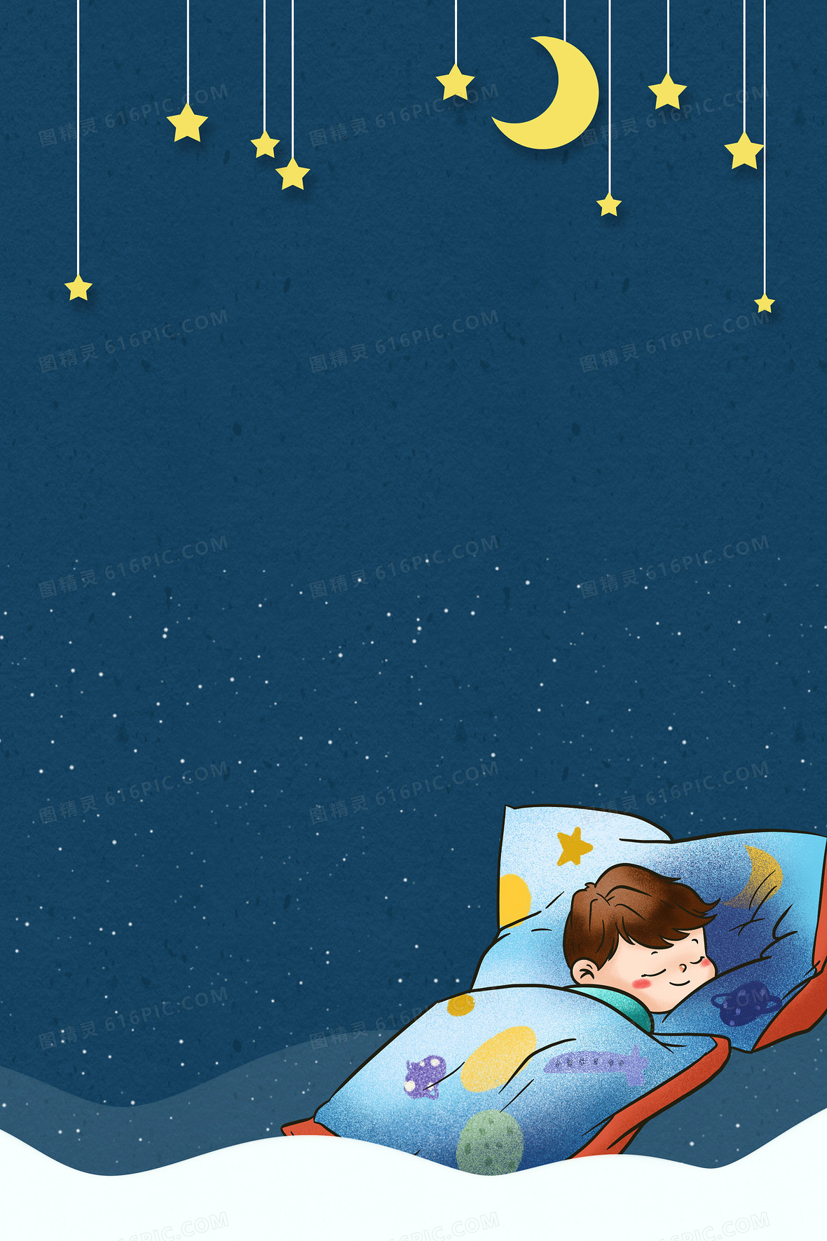 手绘晚安睡觉的女孩图片素材-编号32391210-图行天下