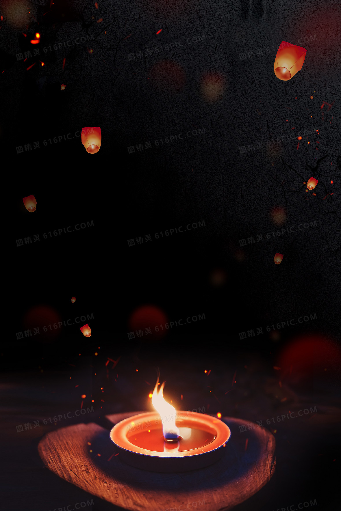 抗击肺炎祈福摄影图合成蜡烛背景