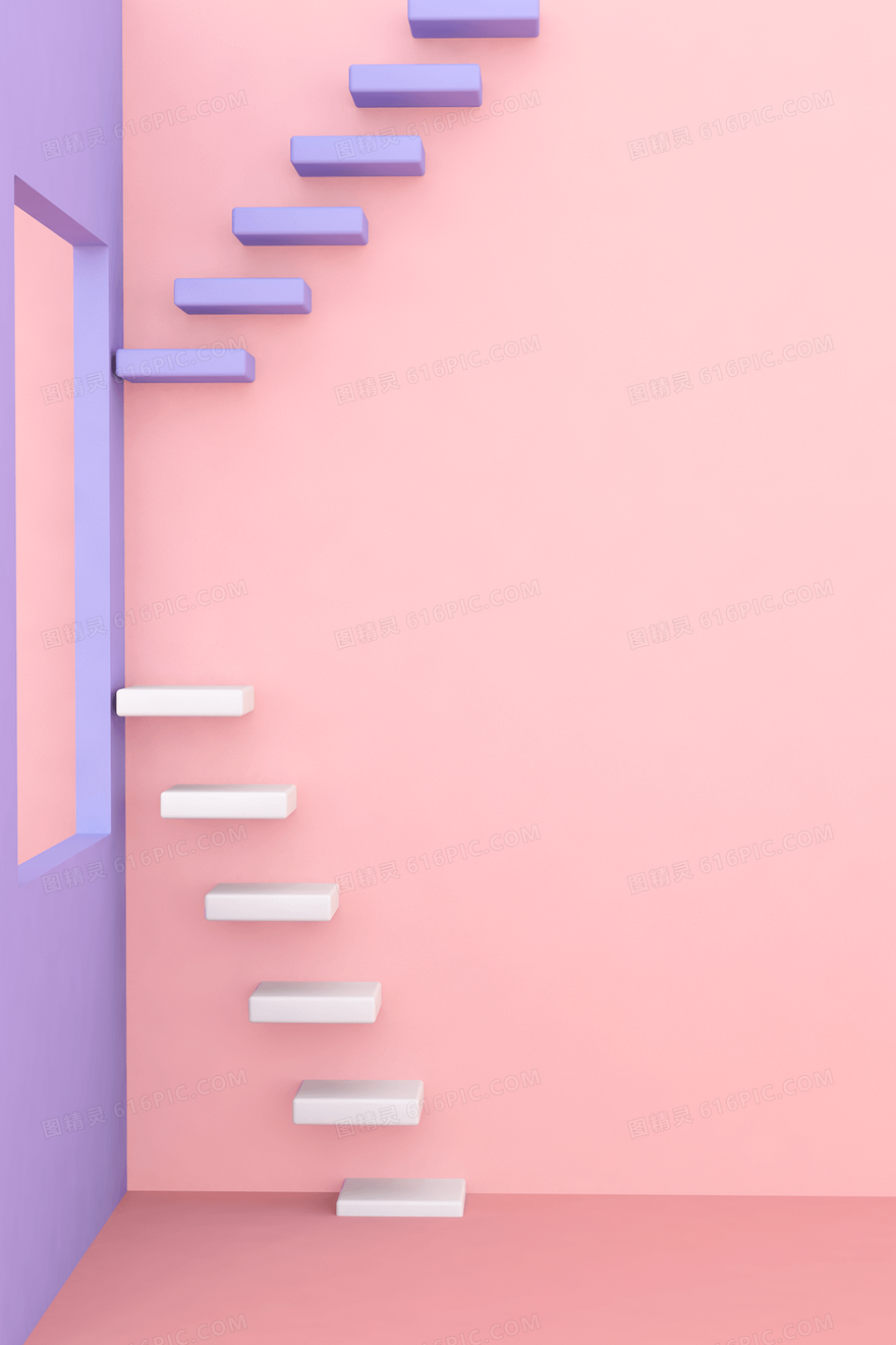 粉蓝色简约C4D立体创意背景
