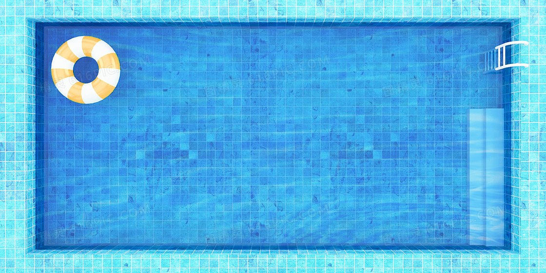 蓝色简约C4D立体夏天水池清新背景