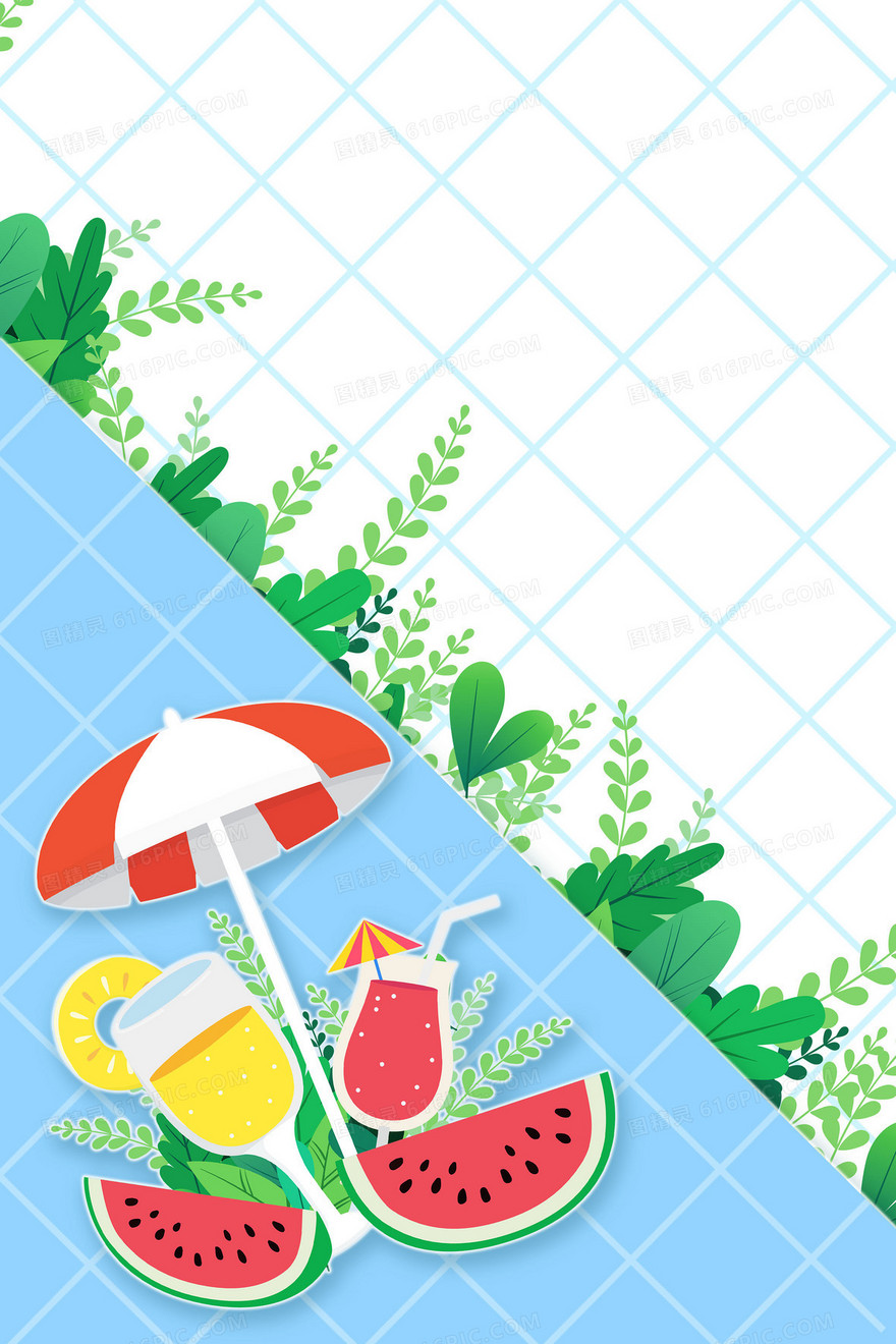 可爱文艺小清新夏日清爽背景
