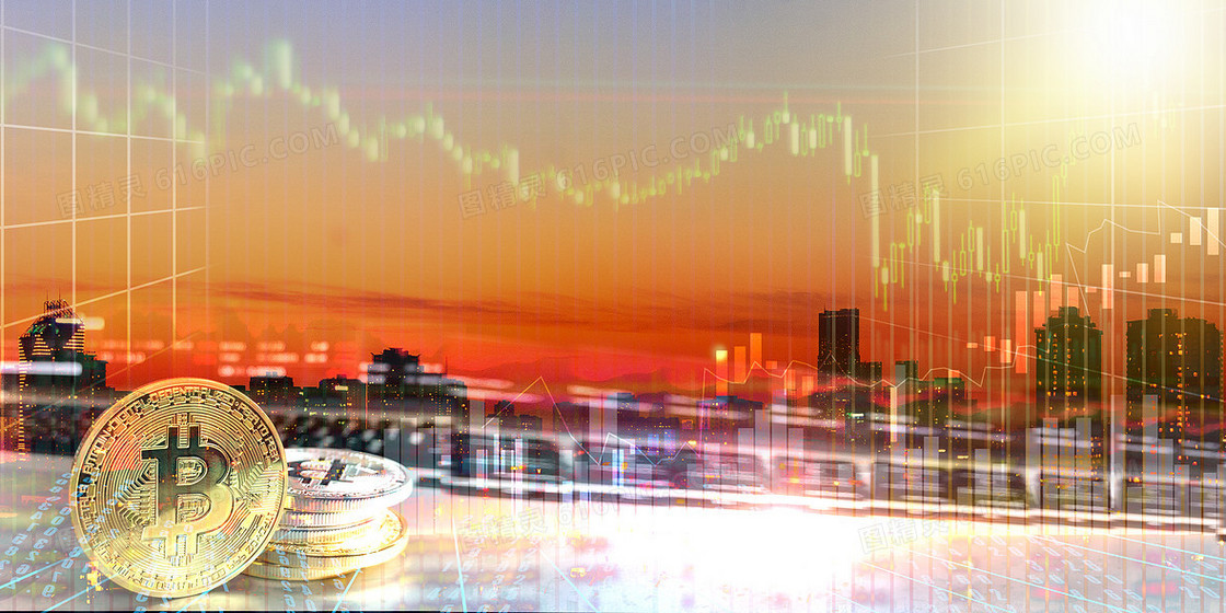 金融城市数据金币摄影图合成背景