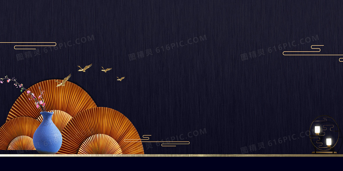 创意大气新中式房地产宣传背景