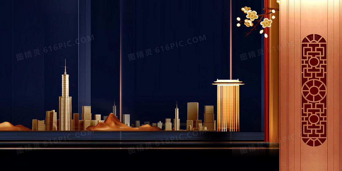 高端质感宫廷风房地产宣传背景