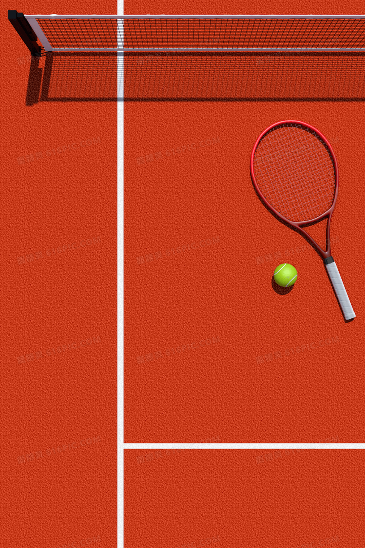 棕色简约c4d立体网球运动背景