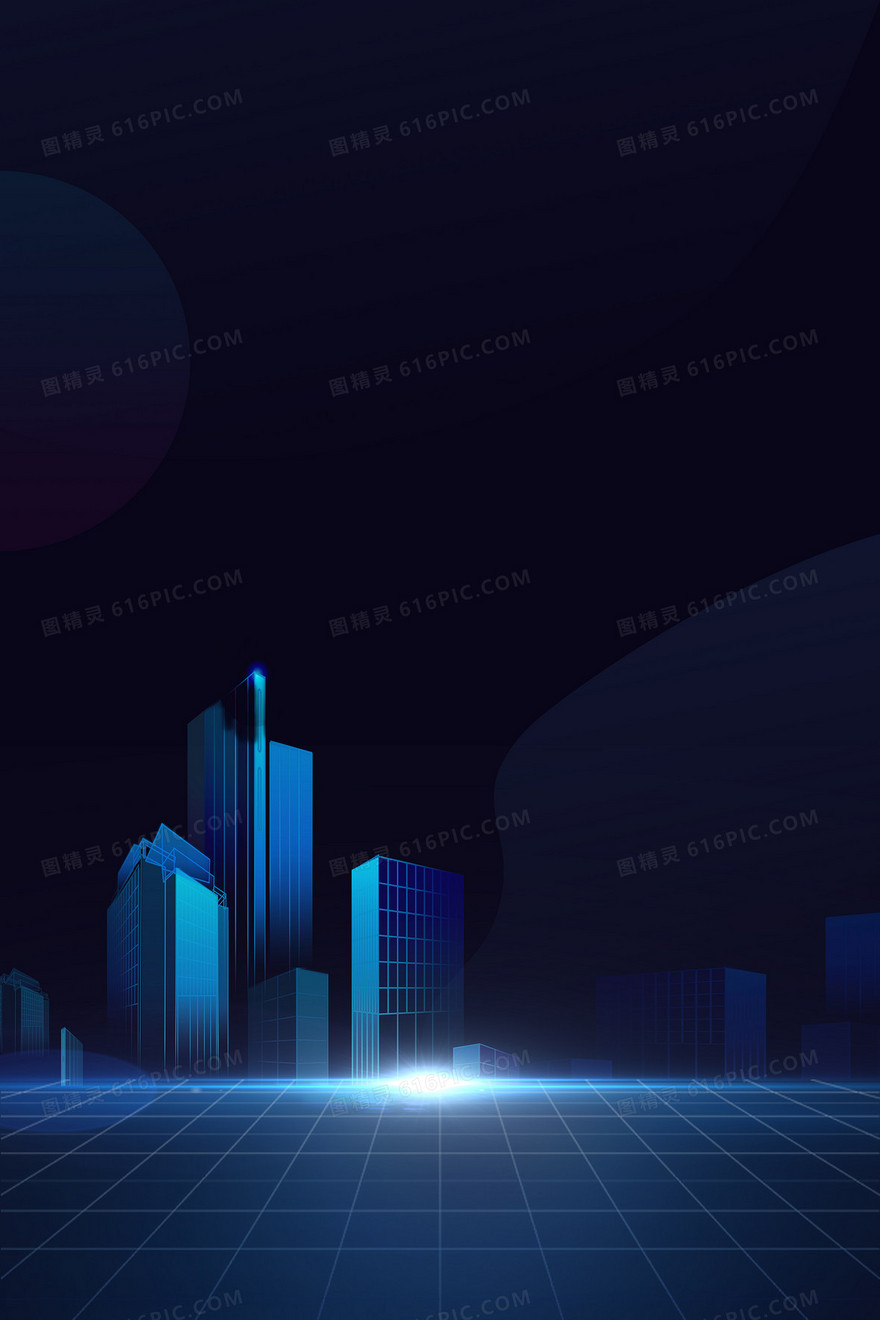 科技风科技城市简约背景