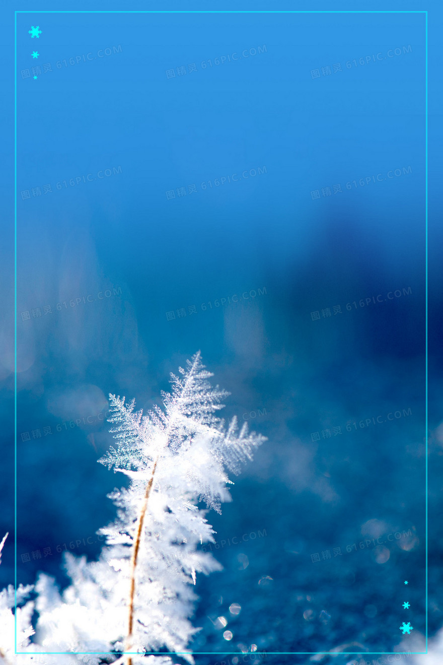 唯美梦幻冬季下雪结霜摄影图合成背景