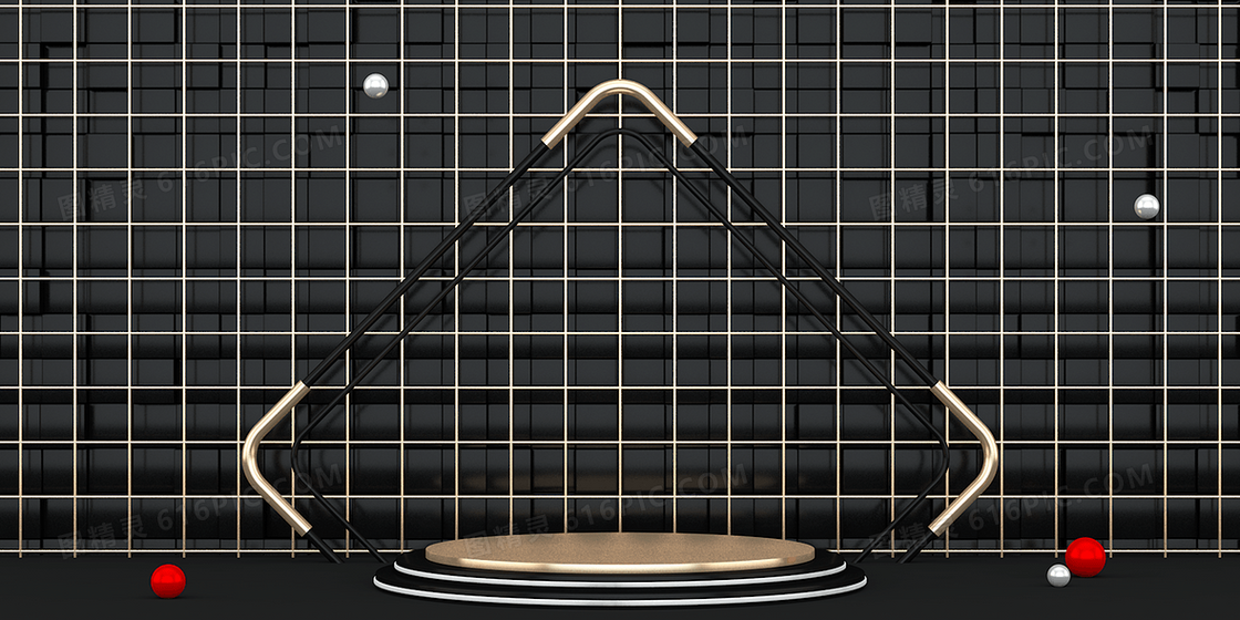 黑金简约C4D立体创意电商活动促销背景