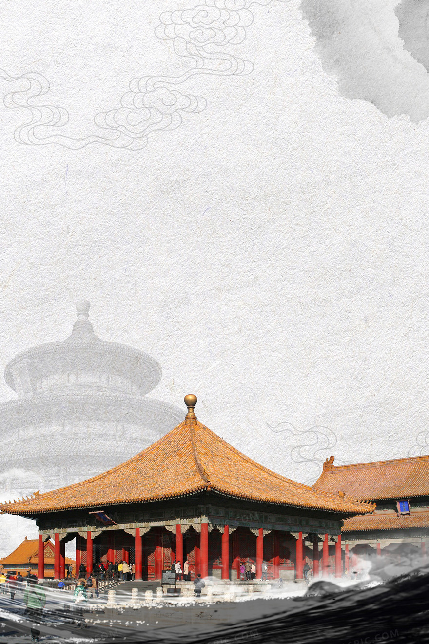 复古中国风北京城市文化故宫背景