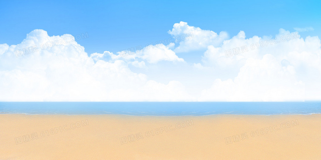 大气梦幻唯美天空沙滩风景背景